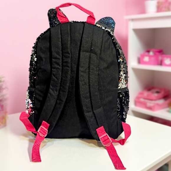 Girls French Bulldog Sequin Backpack 16” – Flip Sequins & Pink Accents - Picture 3 of 6